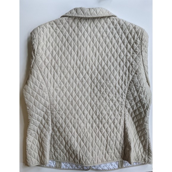 Vintage: diamond quilted jacket w/ polka dot liner, snap buttons, & collar - Picture 2 of 11